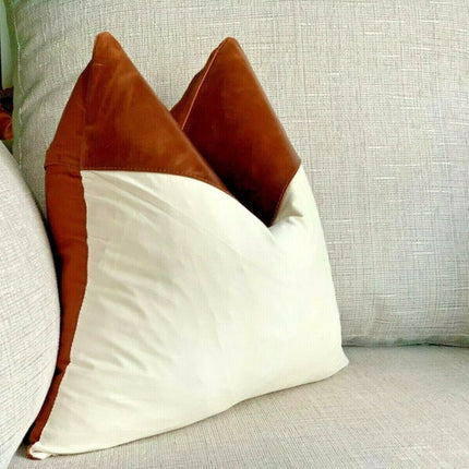 Genuine Leather Cushion Cover Pillow Cover Leather Pillow Leather Cushion Vintage Leather Tan Pillow Cover