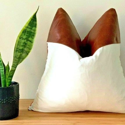 Genuine Leather Cushion Cover Pillow Cover Leather Pillow Leather Cushion Vintage Leather Tan Pillow Cover