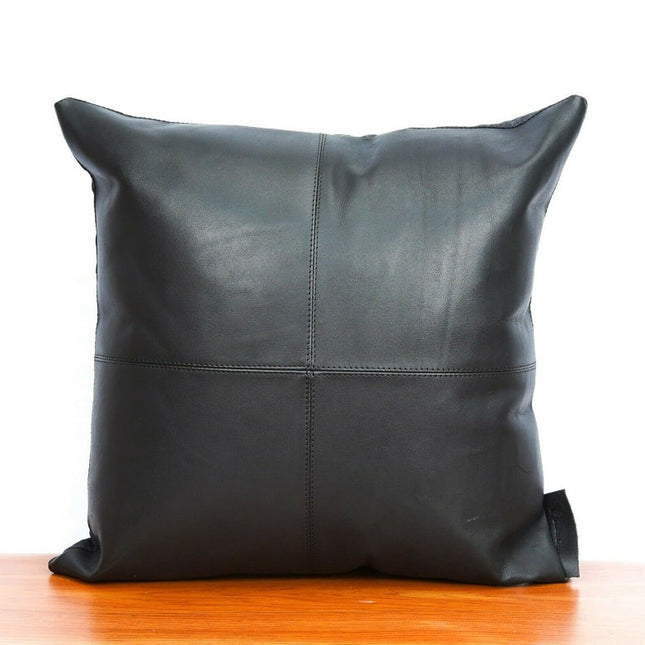 Melbourne Leather Co Genuine Leather Patchwork Cushion Cover Pillow Cover Leather Pillow Leather Cushion Vintage Leather Tan Pillow Cover