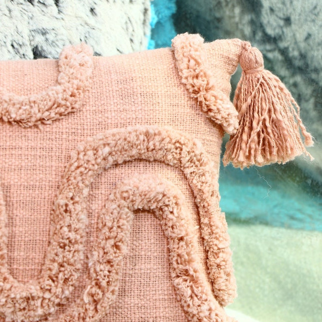 Tassels Linen Cushion Cover 30*50cm Beige Pillow Cover Handmade Boho rustic decor cream Moroccan Cushions Hand Tufted Cushion Lumbar Pillow