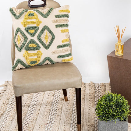 Tassels Linen Cushion Cover 50*50cm Beige Pillow Cover Handmade Boho rustic decor cream Moroccan Cushions Hand Tufted Cushion Lumbar Pillow