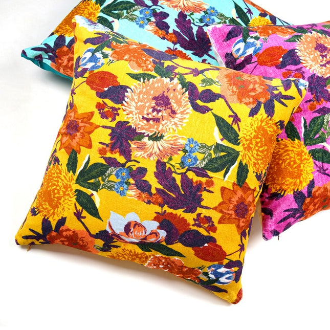 Mexican Painter Pillow Case, Frida Floral Decorative Cushion, Mexican Painter Art Garden Country Mexico Muertes Cushion Cover