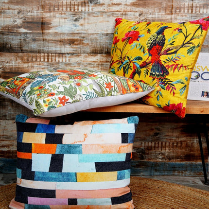 Mexican Painter Pillow Case, Frida Floral Decorative Cushion, Mexican Painter Art Garden Country Mexico Muertes Cushion Cover