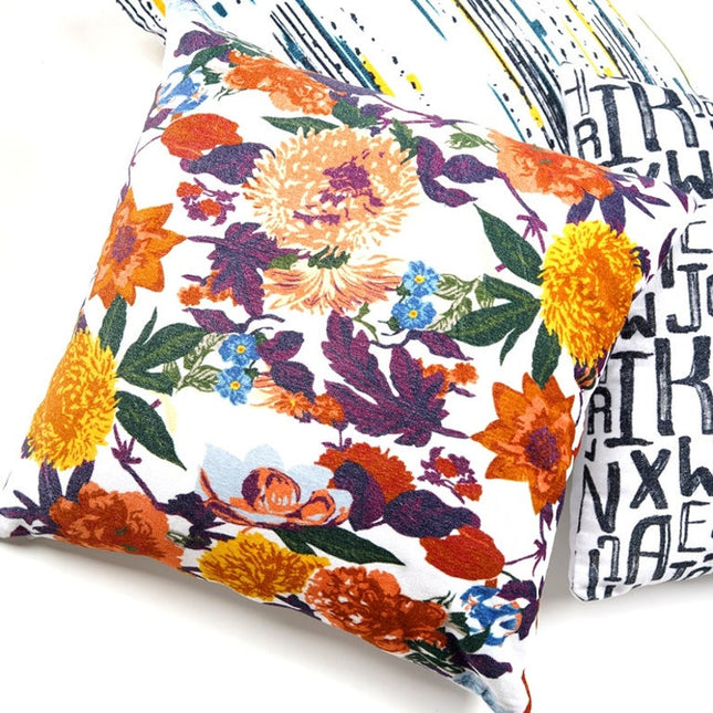 Mexican Painter Pillow Case, Frida Floral Decorative Cushion, Mexican Painter Art Garden Country Mexico Muertes Cushion Cover