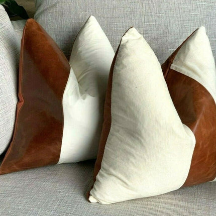 Genuine Leather Cushion Cover Pillow Cover Leather Pillow Leather Cushion Vintage Leather Tan Pillow Cover