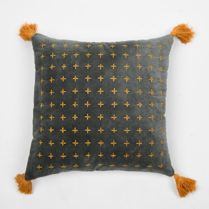 Tassels Linen Cushion Cover 50*50cm Beige Pillow Cover Handmade Boho rustic decor cream Moroccan Cushions Hand Tufted Cushion Lumbar Pillow