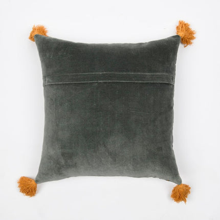 Tassels Linen Cushion Cover 50*50cm Beige Pillow Cover Handmade Boho rustic decor cream Moroccan Cushions Hand Tufted Cushion Lumbar Pillow