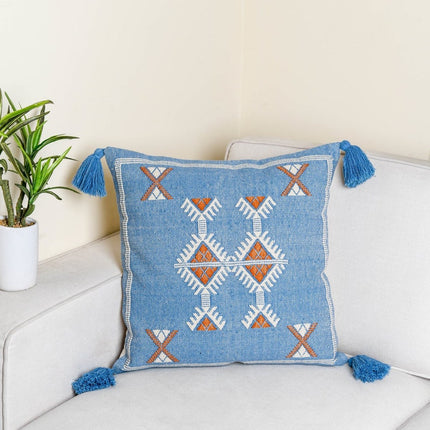 Tassels Linen Cushion Cover 50*50cm Beige Pillow Cover Handmade Boho rustic decor cream Moroccan Cushions Hand Tufted Cushion Lumbar Pillow