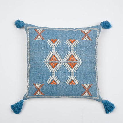 Tassels Linen Cushion Cover 50*50cm Beige Pillow Cover Handmade Boho rustic decor cream Moroccan Cushions Hand Tufted Cushion Lumbar Pillow