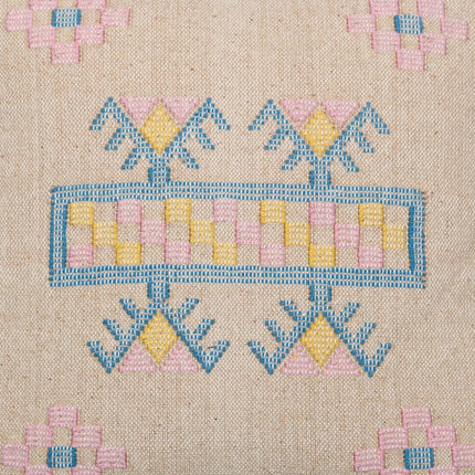 Tassels Linen Cushion Cover 50*50cm Beige Pillow Cover Handmade Boho rustic decor cream Moroccan Cushions Hand Tufted Cushion Lumbar Pillow