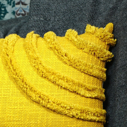 Tassels Linen Cushion Cover 30*50cm Beige Pillow Cover Handmade Boho rustic decor cream Moroccan Cushions Hand Tufted Cushion Lumbar Pillow