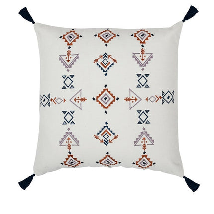 Tassels Linen Cushion Cover 50*50cm Beige Pillow Cover Handmade Boho rustic decor cream Moroccan Cushions Hand Tufted Cushion Lumbar Pillow