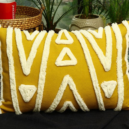 Tassels Linen Cushion Cover 30*50cm Beige Pillow Cover Handmade Boho rustic decor cream Moroccan Cushions Hand Tufted Cushion Lumbar Pillow