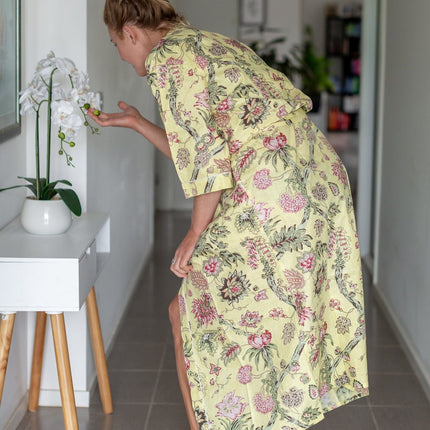 Linen Connections Frida Cotton Kimono Bathrobe Valentines Day Gift Turkish Cardigan Nightwear Dressing Gown Beach Bikini Summer CK102