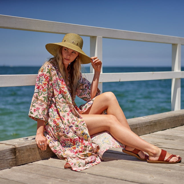 Linen Connections Frida Cotton Kimono Bathrobe Valentines Day Gift Turkish Cardigan Nightwear Dressing Gown Beach Bikini Summer CK125