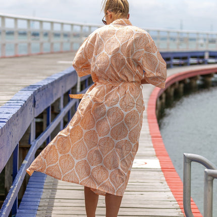 Linen Connections Frida Cotton Kimono Bathrobe Valentines Day Gift Turkish Cardigan Nightwear Dressing Gown Beach Bikini Summer CK146