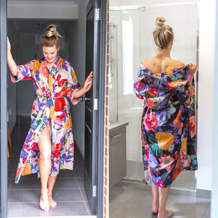 Set of 2 * Floral Robes Kimono Bathwear Sleepwear Lounge Wear CK178