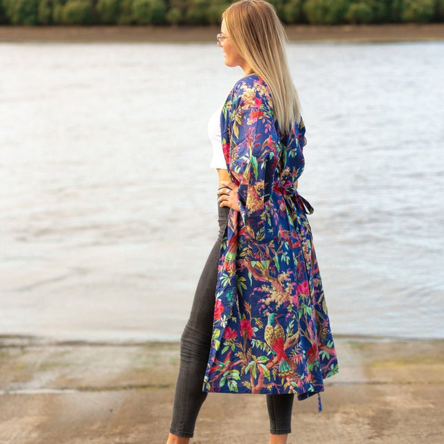 Linen Connections Frida Cotton Kimono Bathrobe Valentines Day Gift Turkish Cardigan Nightwear Dressing Gown Beach Bikini Summer CK186