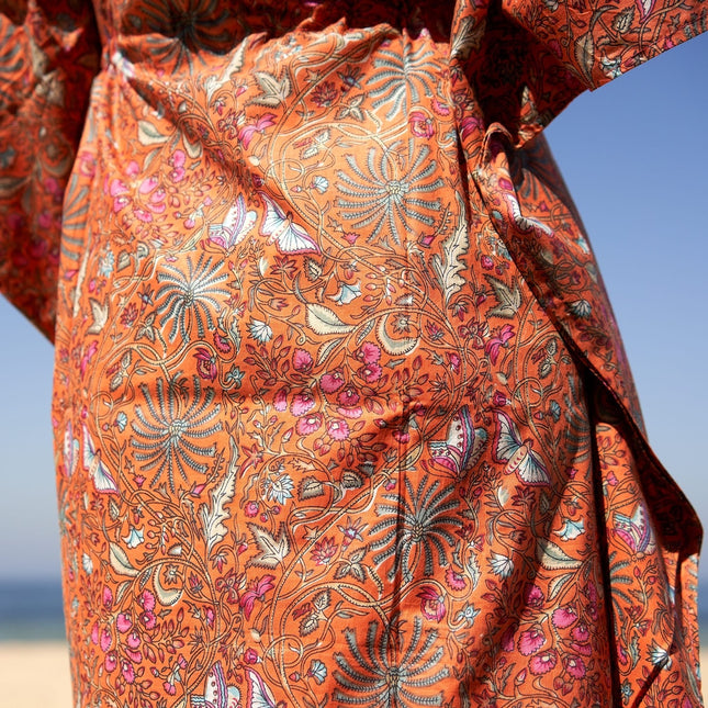 Cotton Kaftan, Caftan, Maxi Dress, Kimono, Cotton Dress, Caridgan, Mother's Day, Gift Maternity Gown - White Floral Anthro