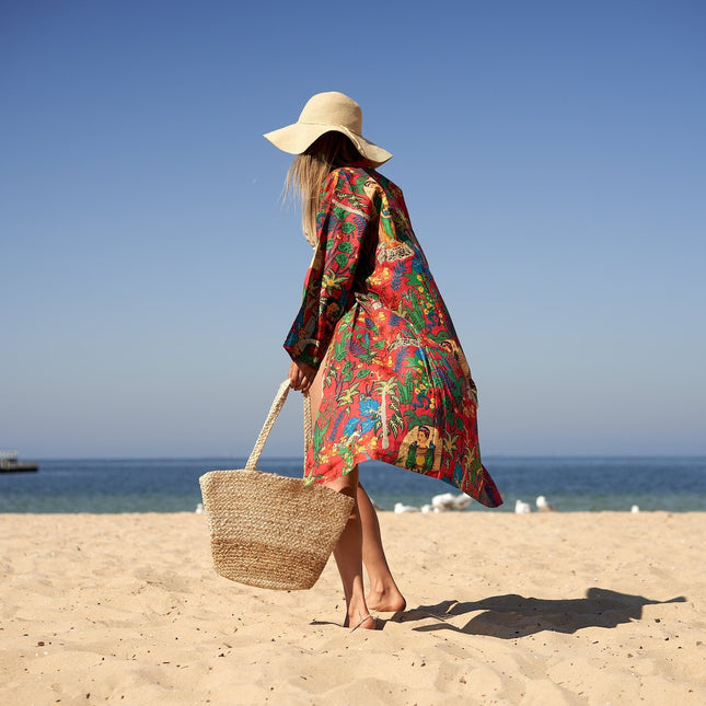 Kimono CottonKimono BathrobeFrida ValentinesDayGiftBirdBathrobe TurkishBathrobe CardiganNightwearDressing Gown BeachBikini Summer