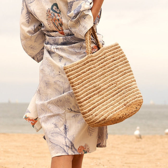 Hand woven rattan jute Bali tote shopping bag - Bohemian Eclectic Boho Global Style - womens ladies fashion - cane bag purse rattan wicker