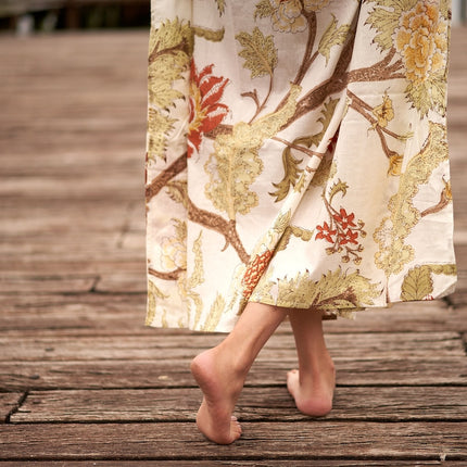Linen Connections Cotton Kaftan Kimono Maxi Dress Cotton Dress Caridgan Plus size Clothing Mother's Day Gift Maternity Gown Beige Tree of Life | Beige
