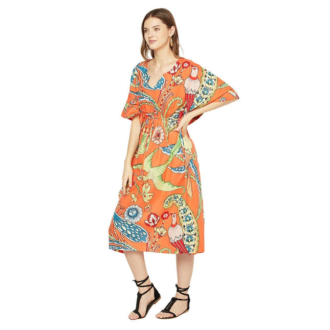 Cotton Kaftan, Caftan, Maxi Dress, Cotton Dress, Plus size Clothing, Comfortable clothing for Women, Maternity Gown, Long Robe, Night Gown Kaf48