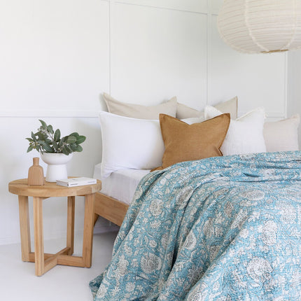 Kantha Quilt Indian Quilt Block Print Quilt Bedspread Bohemian Boho Cotton Throw Quilt Handmade Blanket Doona King Size