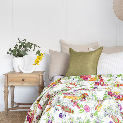 Kantha Quilt Indian Quilt Block Print Quilt Bedspread Bohemian Boho Cotton Throw Quilt Handmade Blanket Doona King Size