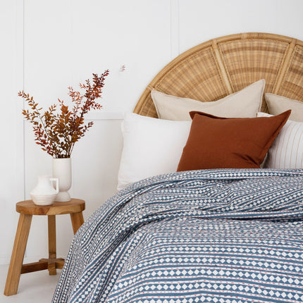 Kantha Quilt Indian Quilt Block Print Quilt Bedspread Bohemian Boho Cotton Throw Quilt Handmade Blanket Doona King Size