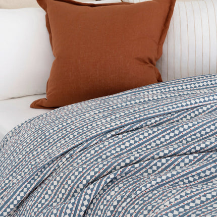 Kantha Quilt Indian Quilt Block Print Quilt Bedspread Bohemian Boho Cotton Throw Quilt Handmade Blanket Doona King Size