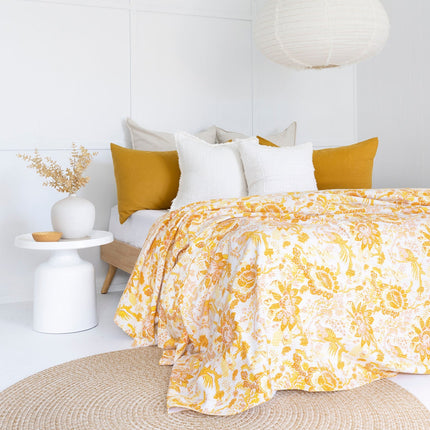 Kantha Quilt Indian Quilt Block Print Quilt Bedspread Bohemian Boho Cotton Throw Quilt Handmade Blanket Doona King Size