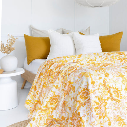 Kantha Quilt Indian Quilt Block Print Quilt Bedspread Bohemian Boho Cotton Throw Quilt Handmade Blanket Doona King Size