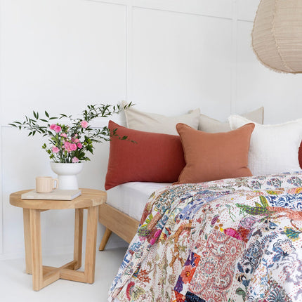 Kantha Quilt Indian Quilt Block Print Quilt Bedspread Bohemian Boho Cotton Throw Quilt Handmade Blanket Doona King Size