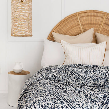 Kantha Quilt Indian Quilt Block Print Quilt Bedspread Bohemian Boho Cotton Throw Quilt Handmade Blanket Doona King Size