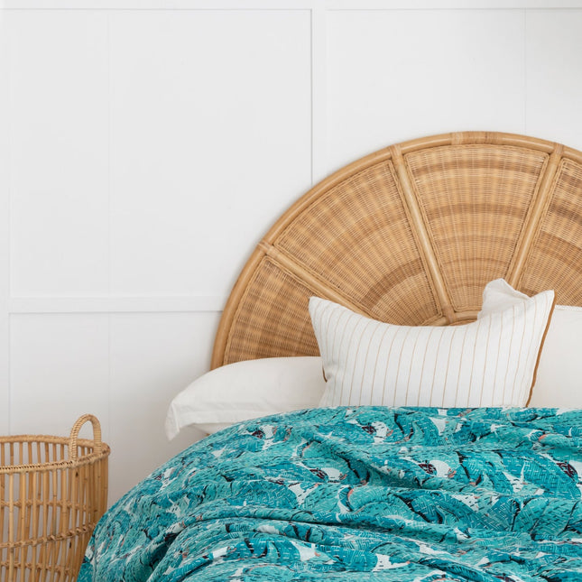 Kantha Quilt Indian Quilt Block Print Quilt Bedspread Bohemian Boho Cotton Throw Quilt Handmade Blanket Doona King Size