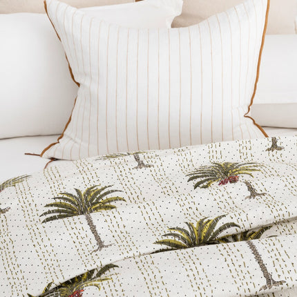 Kantha Quilt Indian Quilt Block Print Quilt Bedspread Bohemian Boho Cotton Throw Quilt Handmade Blanket Doona King Size