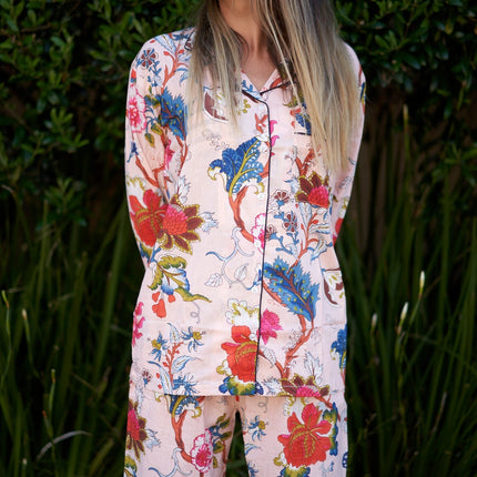 Pyjamas/ Floral Pure Cotton P J Set, Pijamas Set ,Night Wear, Soft Cotton Night Suit- Gift for her, Bridesmaid PJ'sLounge Wear  - S