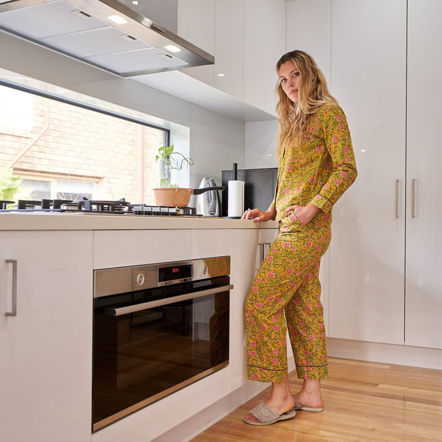 Pyjamas/ Floral Pure Cotton P J Set Pijamas Set Night Wear Soft Cotton Night Suit- Gift for her Bridesmaid PJ'sLounge Wear - L