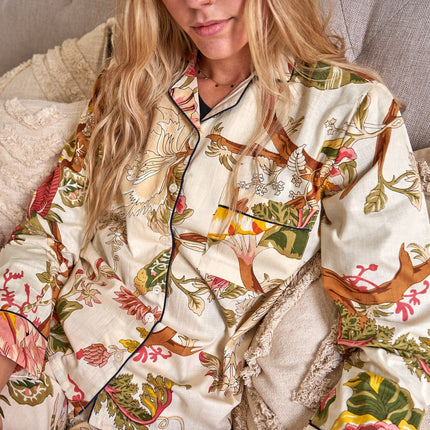 Pyjamas/ Floral Pure Cotton P J Set Pijamas Set Night Wear Soft Cotton Night Suit- Gift for her Bridesmaid PJ'sLounge Wear - S