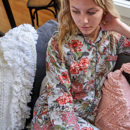 Pyjamas/ Floral Pure Cotton P J Set Pijamas Set Night Wear Soft Cotton Night Suit- Gift for her Bridesmaid PJ'sLounge Wear - L