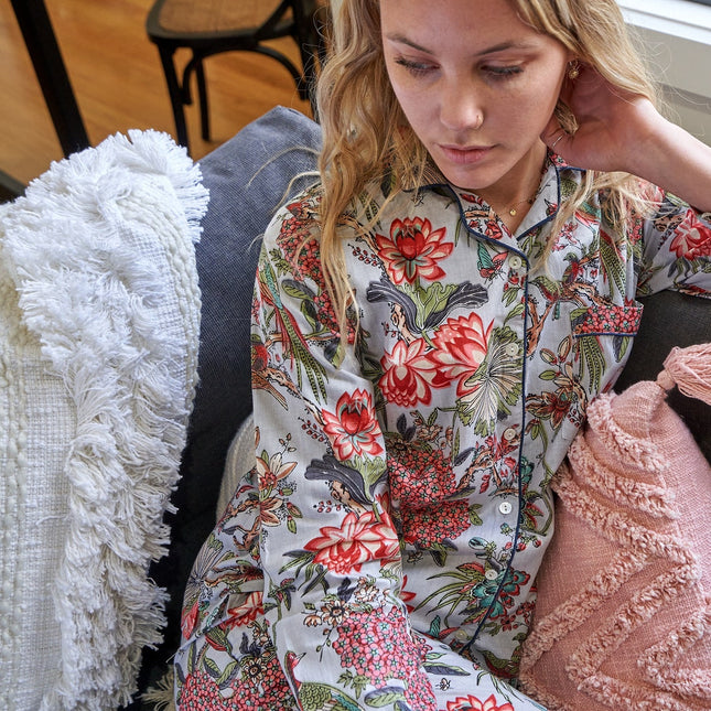 Pyjamas/ Floral Pure Cotton P J Set Pijamas Set Night Wear Soft Cotton Night Suit- Gift for her Bridesmaid PJ'sLounge Wear - M