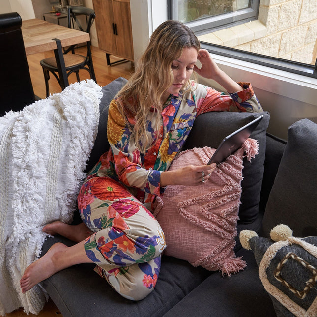 Pyjamas/ Floral Pure Cotton P J Set Pijamas Set Night Wear Soft Cotton Night Suit- Gift for her Bridesmaid PJ'sLounge Wear - XL