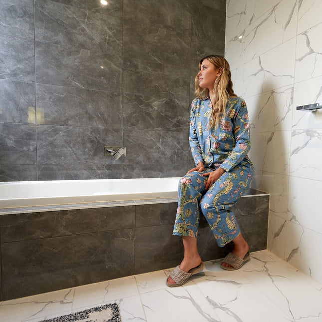 Pyjamas/ Floral Pure Cotton P J Set Pijamas Set Night Wear Soft Cotton Night Suit- Gift for her Bridesmaid PJ'sLounge Wear - XL