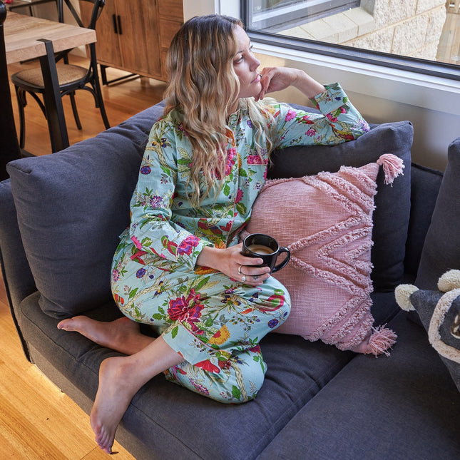 Pyjamas/ Floral Pure Cotton P J Set Pijamas Set Night Wear Soft Cotton Night Suit- Gift for her Bridesmaid PJ'sLounge Wear - XL