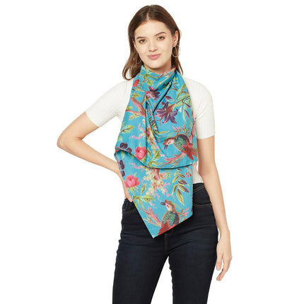 Bird Scarf, Bird Print Scarf, Tree Bird Scarf,Spring Summer Scarf,Autumn Scarf,Gifts For Her,Women Scarf, Gifts For Women Cotton Scarf