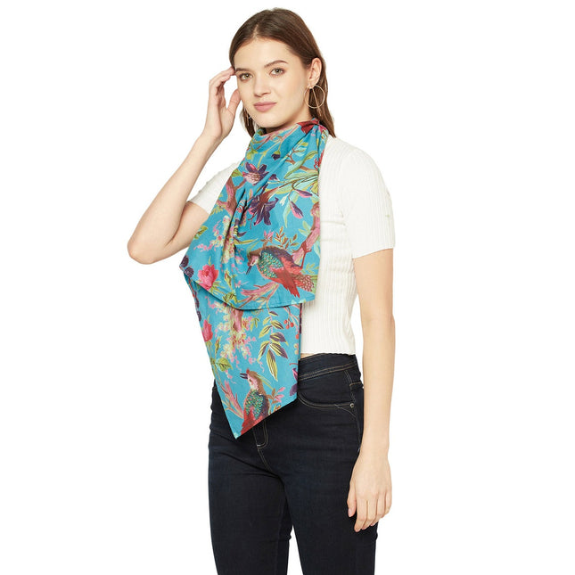 Bird Scarf, Bird Print Scarf, Tree Bird Scarf,Spring Summer Scarf,Autumn Scarf,Gifts For Her,Women Scarf, Gifts For Women Cotton Scarf
