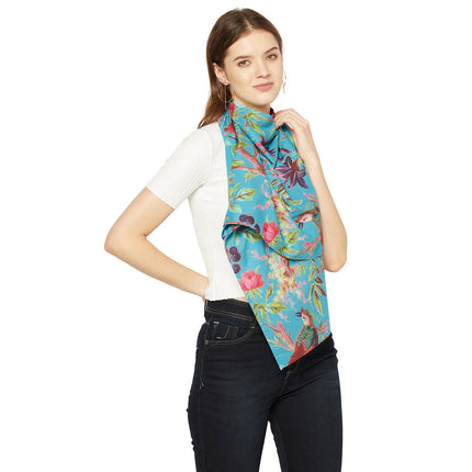 Bird Scarf, Bird Print Scarf, Tree Bird Scarf,Spring Summer Scarf,Autumn Scarf,Gifts For Her,Women Scarf, Gifts For Women Cotton Scarf