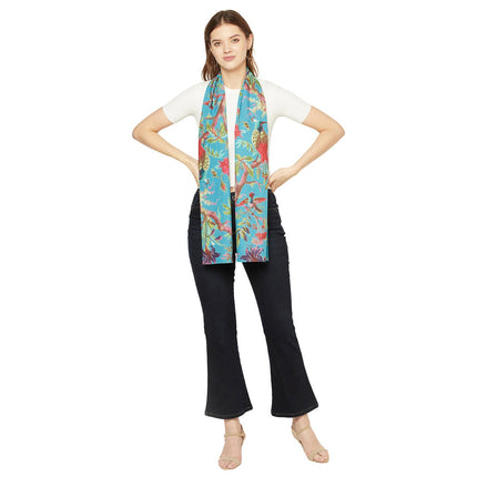 Bird Scarf, Bird Print Scarf, Tree Bird Scarf,Spring Summer Scarf,Autumn Scarf,Gifts For Her,Women Scarf, Gifts For Women Cotton Scarf