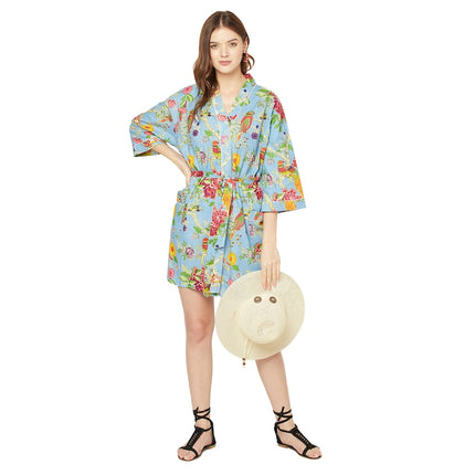 Kimono Cotton Kimono Bathrobe Frida Valentines Day GiftBird Bathrobe Turkish Bathrobe Cardigan Nightwear Dressing Gown Beach Bikini Summer SCK35